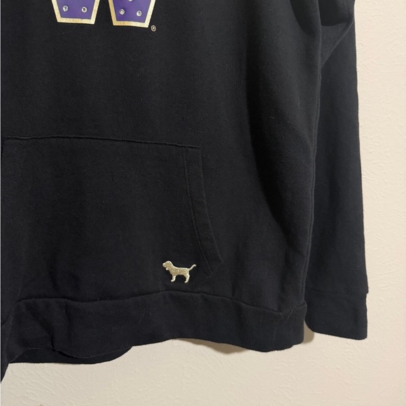 Pink VS University of Washington Huskies Rhinestone Lightweight Hoodie Pullover - Picture 2 of 7